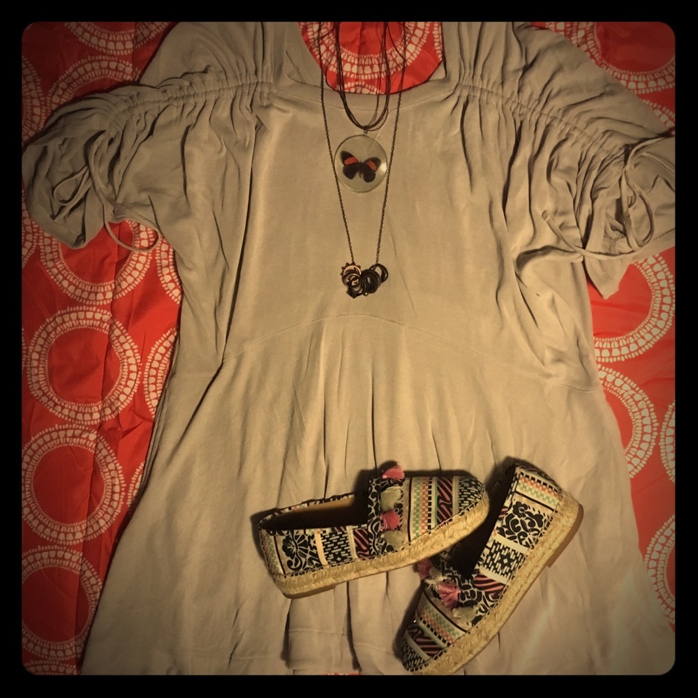 Free People casual drawstring sleeve dress